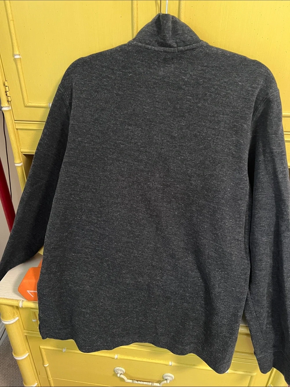 Polo by Ralph Lauren Dark Gray Quarter-Zip Pullover with Pink Pony Mens size Med